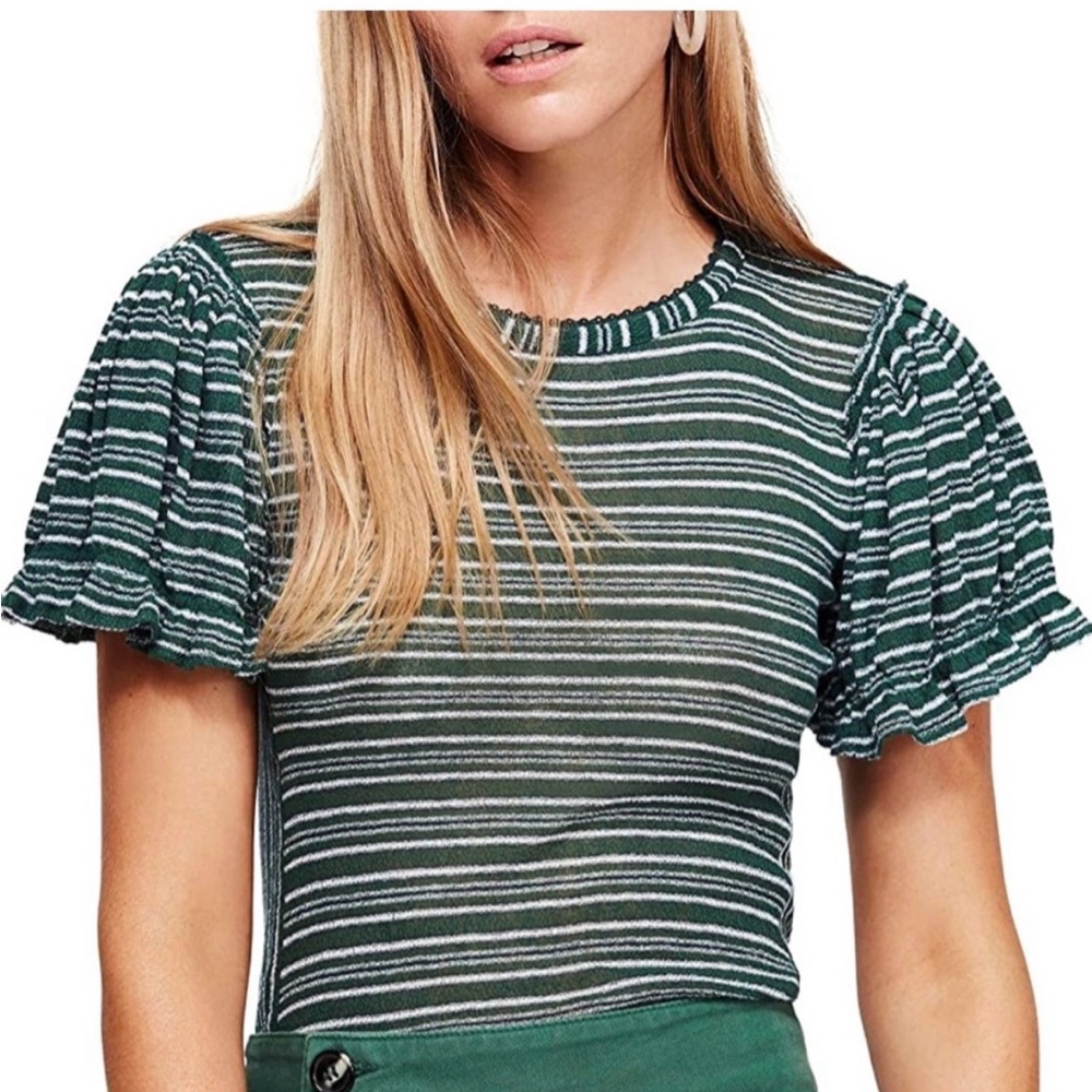 Free People Take One for The Team Turquoise Top